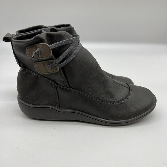 Women Ankle Boots Low Heel Slip on Comfortable Booties Gray Size 9US / 40CN - Picture 3 of 12